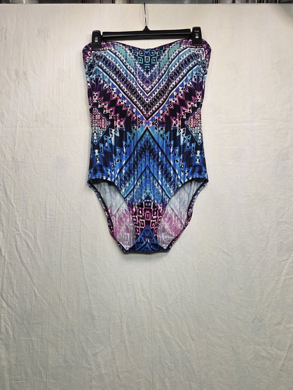 Jantzen Black Swimwear with Blue and Purple Accents. #0205